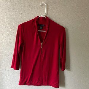 Red Zipped Top With Sleeve